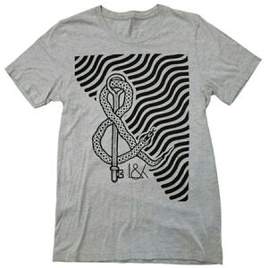 LOCK AND KEY Snake Grey Graphic T-Shirt | Small